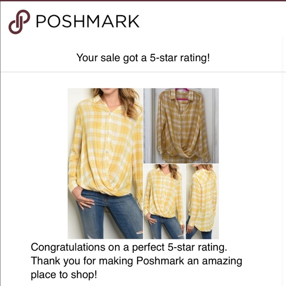 YELLOW CHECKERED TOP - Picture 3 of 8